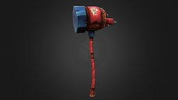 Boom Boom Magic Wand cute, style, two, paint, mace, weapon, texture, low, poly, zbrush, wow, hand