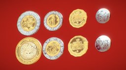 MONEDAS MEXICANAS coin, pack, culture, moneda, detailed, mexico, mexican, peso, inaccurate, pesos, substancepainter, asset, cinema4d