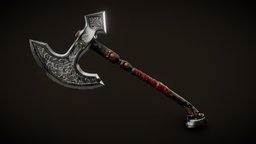 Medieval axe viking, medieval, gameprop, spartan, unrealengine, godofwar, romeins, mediumpoly, axe-of-war, axe-weapon, axe-lowpoly, substancepainter, weapon, axe, gameasset
