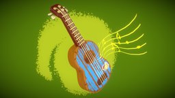 Ukulele fun music, instrument, guitar, ukulele, musical-instrument, handpainted