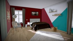 Bedroom bed, bedroom, realistic, interior-design, interiorarchitecture, architecture, home, interior