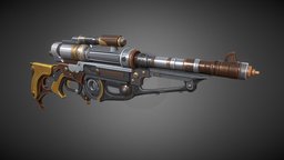 Stylised Steampunk AR steampunk, metallic, fantasyweapon, assult-rifle, fantasy, gun