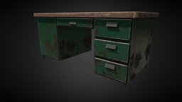 Metal Desk desk, metal, environments, substance-painter-2, game, blender