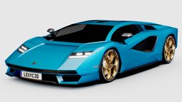 2021 Lamborghini Countach LPI 800-4 countach, lamborghini, 2021, blender, vehicle, blender3d, car, free, lp800-4, lp800