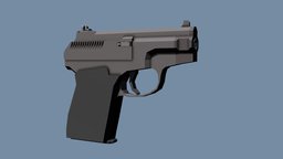 Low-Poly PSS Silent Pistol soviet, handgun, russian, silent, pistol, silenced, quiet, suppressed, pss, weapon, low, poly, gun