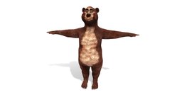 bear ( Rigged & Blendshapes ) hair, bear, caricature, humanoid, forest, toon, avatar, pet, cartoony, claws, grizlie, personaje, t-pose, nature, fauna, oso, caricatura, skinned, cartoony-character, rigged-character, brownhair, character, unity, unity3d, cartoon, animal, characterdesign, rigged, humanoid-character
