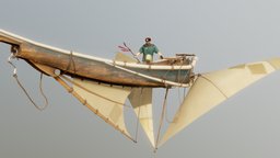 Sails over Eikor steampunk, wind, flying, sail, hunter, sails, medieval, dream, clouds, wings, adventure, adventurer, rope, mechanism, airship, fall, floating, harpoon, falling, dinghy, ropes, whaler, ship, animation, fantasy, bones, boat