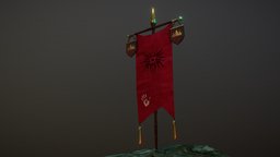 Dragon Age Inquisition Banner scene, red, flag, ground, age, banner, inquisitor, dragon