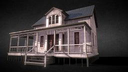 White House in, abandoned, white, made, bulding, ornament, survival, survivor, dirty, props, old, destroyed, terror, unrealengine, 2048, abandoned-building, unity3d, blender, house, home, wood, 3dmodel, horror, environment
