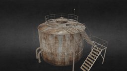 Old oil tank tank, oil-barrel, sketchup, photogrammetry, 3d, industrial