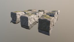 Rockwalls prop, 3d-model, 3d, stone, zbrush, rock, textured, environment