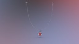 Chain red, crystal, metal, chain, metallic, low-poly, pbr, lowpoly