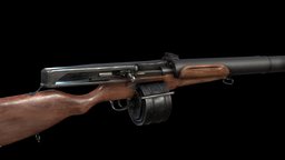 Huot Automatic Rifle rifle, canada, realistic, worldwar1, british-army, weapon, lowpoly, gameready