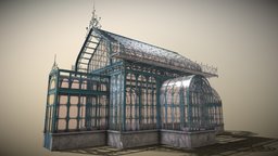 Greenhouse Romanesque style castle, ancient, architectural, greenhouse, old, roman, romanesque, lowpoly, house, horror