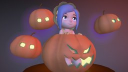Pumpkin Girl animegirl, halloween, pumpkin