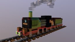 Steam Train train, mineways, minecraft