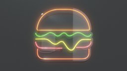 Burger bar, burger, food, modern, lights, led, cute, restaurant, other, club, tube, electronic, electronics, sign, decor, neon, advertising, burgers, backlight, decoration, street, light, wall, neonflex