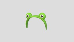 Headband002 Frog Headband eye, green, hat, cute, baby, prop, fashion, frog, band, toad, ar, head, reptile, headdress, costume, headband, cartoon, animal, clothing