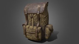 Old Backpack GR apocalyptic, prop, bag, backpack, gamereadyasset, game, gameart, gameasset, gameready