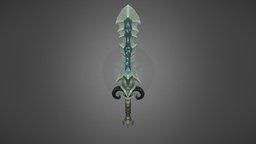 WoW Style Sword hand-painted-textures, texturedmodel, wowfanart, handpainted, lowpoly, wow