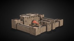 Cartoon Castle castle, fort, medieval, cartoon, stylized