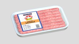 Sausages Pack Low Poly PBR food, oil, other, ham, board, newspaper, pickle, miscellaneous, mustard, pepper, cutting, sausage, tomatoes, salami, forks, spoons, knife, merguez, pastrami