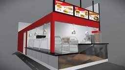 Kitchen for Main St Chimi Burgers restaurant, sketchup