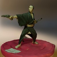 Pistol Samurai toy, samurai, figurine, pistol, swords