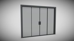 3D glass door object, modern, exterior, architect, unreal, loft, obj, ready, window, easy, fbx, automatic, metal, realistic, old, real, modeling, unity, unity3d, architecture, glass, asset, game, 3d, lowpoly, low, poly, model, design, interior, modular, door, environment, enine