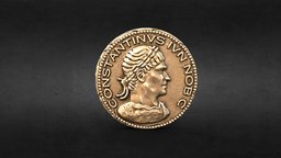 Roman Coin bronze, coin, constantine, roman, free-download, substancepainter, zbrush, free