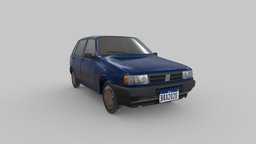 Fiat Uno 1994 fiat, prop, uno, auto, asset, game, blender, vehicle, gameasset, car, noai