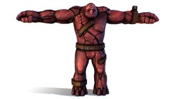 Skinned Character Red  Monster Clay Golem goblin, troll, red, rpg, style, mining, mud, golem, gargouille, mmo, gamedev, mediaeval, boulder, clay, scratch, bouldering, knuckles, gameassets, gigantic, skinned, mire, gigant, org, mobile-game, dry-land, character, game, lowpoly, gameart, model, stone, gameasset, creature, monster, gamemodel, gamecharacter, 3dmodel, fantasy, rigged