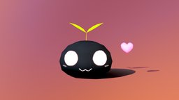 Blob pet plant, cute, heart, pet, sprout, jump, sweet, slime, blob, jelly, adorable, bounce, hop, idle, character, creature, animal, animation, animated, black, webaverse