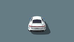 Porsche Taycan lowpoly pixel exterior, pixel-art, blockbench, low-poly, taycanonly
