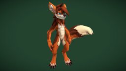 Fox sculpt, games, videogames, videogame, fox, furry, videogameart, anthropormorphic, substancepainter, handpainted, blender, gameart, animation, stylized, characterdesign, animated, fantasy, rigged, gameready