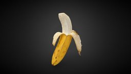 Banana Open 3D scan food, fruit, bananas, reality, open, banana, yellow, nature, downloadable, freemodel, photogrammetry, asset, scan, 3dscan, free, download