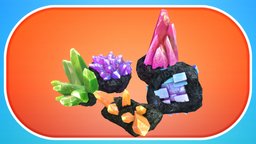 Best Crystals mining, prop, crystal, pack, item, ready, mmo, gem, gems, game-ready, moba, reward, low-poly, game, pbr, gameart, stylized, environment