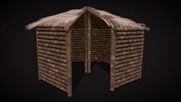 Modular_Housing_Hut_G log, viking, medieval, cabin, hay, hut