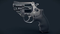 Korth Revolver 9mm revolver, handgun, 9mm, pistol, game-ready, korth, pbr