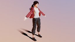 RayII Modern Ver2 Demo vest, pants, hoodie, ponytail, sportshoe, girl, blender