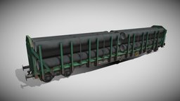 Mm5 Roos Freight wagon with black pipes transportation, transport, wagon, freight, pbr, highpoly