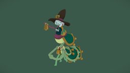 Incense Palanquin cycle, incense, palanquin, character, lowpoly, witch, creature, walk, stylized, monster, animated, spooky, rigged