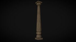 Temple pillar pillar, low-poly, building, temple