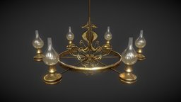 Vintage Chandelier lamp, vintage, antique, decorative, furniture, chandelier, antique-furniture, low-poly, lowpoly, decoration, vintage-furniture, chandelier-design