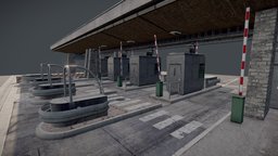 Du Mont-Blanc Toll Booth france, control, traffic, urban, highway, italy, roads, booth, mont, station, motorway, blanc, toll, interstate, guardrail, boarder, gameasset, gameready