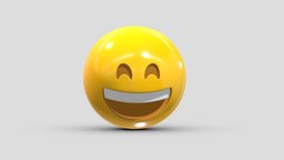 Apple Grinning Face with Smiling Eyes face, set, apple, messenger, smart, pack, collection, icon, vr, ar, smartphone, android, ios, samsung, phone, print, logo, cellphone, facebook, emoticon, emotion, emoji, chatting, animoji, asset, game, 3d, low, poly, mobile, funny, emojis, memoji