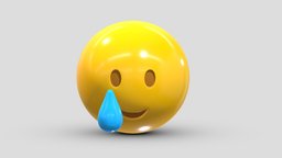 Apple Smiling Face with Tear face, set, apple, messenger, smart, pack, collection, icon, vr, ar, smartphone, android, ios, samsung, phone, print, logo, cellphone, facebook, emoticon, emotion, emoji, chatting, animoji, asset, game, 3d, low, poly, mobile, funny, emojis, memoji