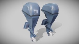 Boat Engine motor, baked, subdivision, engine, turbosmooth, motorboat, speedboat, outboard, outboardengine, outboardmotor, vehicle, lowpoly, ship, gameready, boat