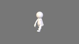 Rigged Stick Man character body, white, boy, figure, stick, mascot, doll, rig, dummy, stickman, character, cartoon, game, man, human, male, simple, guy, noai