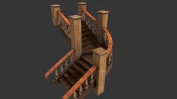 Woden Hall Stair stairs3d, blender